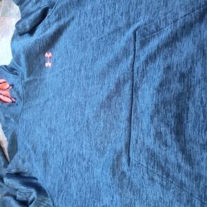 Under Armour Blue Hoodie with Pink Logo